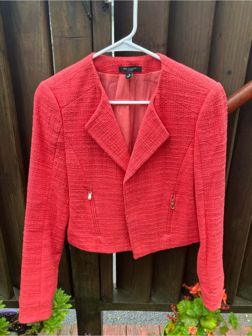 Ann Taylor Classic Tweed Tailored Jacket Blazer - Size 8 (Runs Small)